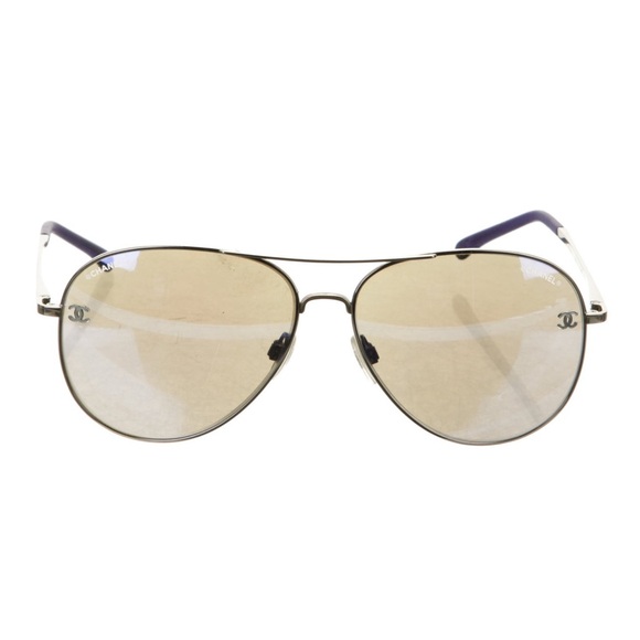 CHANEL CC Purple Aviator Sunglasses - Picture 2 of 4